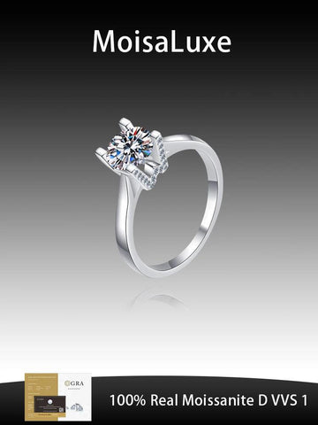 Gorgeous GRA Moissanite Sterling 925 Silver Moissanite Solitaire Rings for Women, High Quality Jewellery